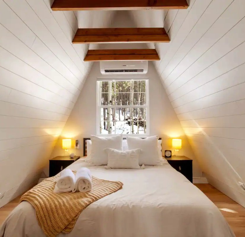 aframe bedroom design in evergreen