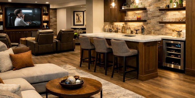 Castle Rock Basement Trends - Luxury & Function — Reither Construction