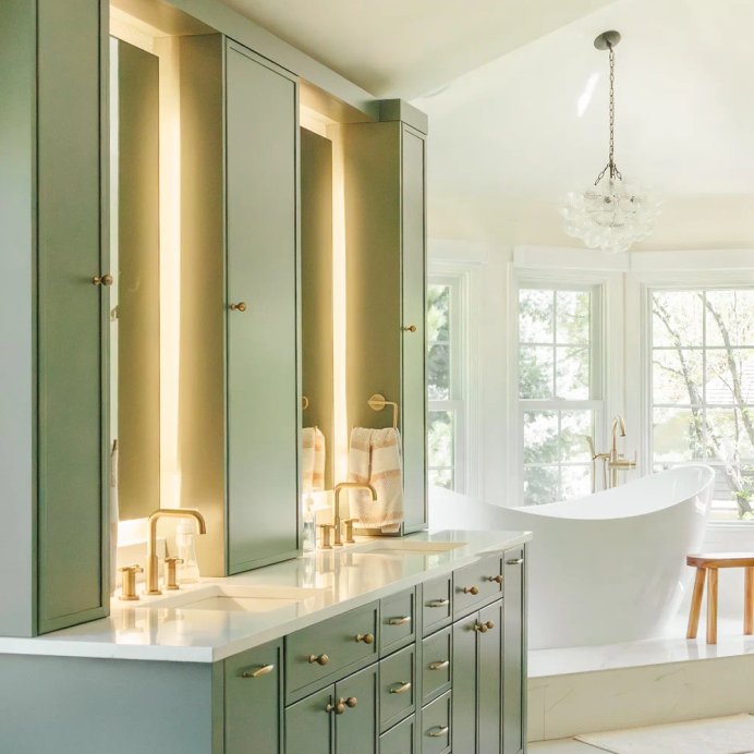 Modern Tranquility bathroom remodel in Greenwood Village by Reither Construction, view 1