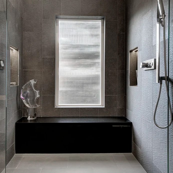 European Sleek bathroom remodel in Parker by Reither Construction, view 5