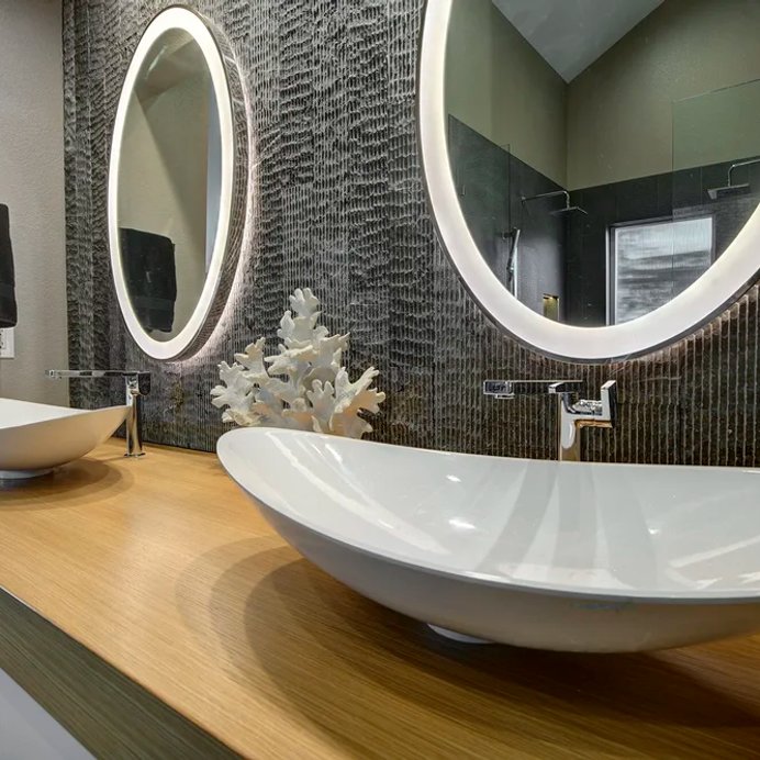 European Sleek bathroom remodel in Parker by Reither Construction, view 6